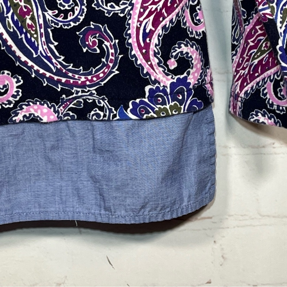 Talbots Paisley Top Blouse Womens Size Small Pullover Multicolor Floral - Picture 6 of 9